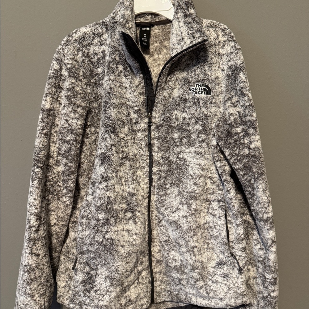The North Face Gray Marble Fleece Zip-Up Jacket